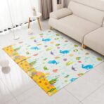 Covoras pentru Copii, Embo, cu 2 Fete, Model Animale Marine/Exotice, din XPE+PE, Impermeabil, Antiderapant, Protectie Termica, +3 Luni, Pliabil, 150 x 200 x 1.5 cm, Multicolor - imagine 5