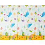 Covoras pentru Copii, Embo, cu 2 Fete, Model Animale Marine/Exotice, din XPE+PE, Impermeabil, Antiderapant, Protectie Termica, +3 Luni, Pliabil, 150 x 200 x 1.5 cm, Multicolor - imagine 6