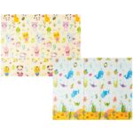 Covoras pentru Copii, Embo, cu 2 Fete, Model Animale Marine/Exotice, din XPE+PE, Impermeabil, Antiderapant, Protectie Termica, +3 Luni, Pliabil, 150 x 200 x 1.5 cm, Multicolor