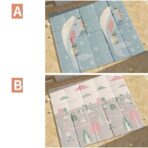 Covoras pentru Copii, Embo, cu 2 Fete, Model Balene/Iepurasi, din XPE+PE, Impermeabil, Antiderapant, Protectie Termica, +3 Luni, Pliabil, 150 x 200 x 1.5 cm, Multicolor - imagine 2