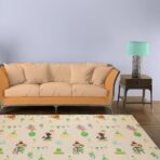 Covoras pentru Copii, Embo, cu 2 Fete, Model Caprioare/Circ, din XPE+PE, Impermeabil, Antiderapant, Protectie Termica, +3 Luni, Pliabil, 150 x 200 x 1 cm, Multicolor - imagine 3