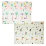 Covoras pentru Copii, Embo, cu 2 Fete, Model Caprioare/Circ, din XPE+PE, Impermeabil, Antiderapant, Protectie Termica, +3 Luni, Pliabil, 150 x 200 x 1 cm, Multicolor