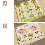 Covoras pentru Copii, Embo, cu 2 Fete, Model Elefantei/Padure, din XPE+PE, Impermeabil, Antiderapant, Protectie Termica, +3 Luni, Pliabil, 180 x 200 x 1.5 cm, Multicolor - imagine 3