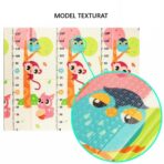 Covoras pentru Copii, Embo, cu 2 Fete, Model Maimute/Indieni, din XPE+PE, Impermeabil, Antiderapant, Protectie Termica, +3 Luni, Pliabil, 150 x 200 x 1 cm, Multicolor - imagine 4