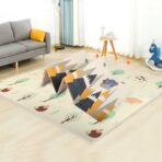 Covoras pentru Copii, Embo, cu 2 Fete, Model Padure/Elefanti, din XPE+PE, Impermeabil, Antiderapant, Protectie Termica, +3 Luni, Pliabil, 150 x 200 x 1.5 cm, Multicolor - imagine 2