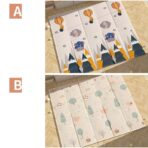 Covoras pentru Copii, Embo, cu 2 Fete, Model Padure/Elefanti, din XPE+PE, Impermeabil, Antiderapant, Protectie Termica, +3 Luni, Pliabil, 180 x 200 x 1.5 cm, Multicolor - imagine 8