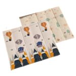Covoras pentru Copii, Embo, cu 2 Fete, Model Padure/Elefanti, din XPE+PE, Impermeabil, Antiderapant, Protectie Termica, +3 Luni, Pliabil, 180 x 200 x 1.5 cm, Multicolor