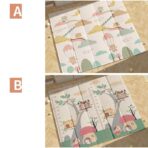 Covoras pentru Copii, Embo, cu 2 Fete, Model Ursulet/Catelusi, din XPE+PE, Impermeabil, Antiderapant, Protectie Termica, +3 Luni, Pliabil, 150 x 200 x 1.5 cm, Multicolor - imagine 4