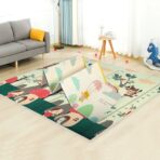 Covoras pentru Copii, Embo, cu 2 Fete, Model Ursulet/Catelusi, din XPE+PE, Impermeabil, Antiderapant, Protectie Termica, +3 Luni, Pliabil, 180 x 200 x 1.5 cm, Multicolor - imagine 5