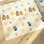 Covoras pentru Copii, Embo, cu 2 Fete, Model Zmeu/Ursi, din XPE+PE, Impermeabil, Antiderapant, Protectie Termica, +3 Luni, Pliabil, 180 x 200 x 1.5 cm, Multicolor - imagine 6