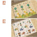 Covoras pentru Copii, Embo, cu 2 Fete, Model ZOO/Ursulet, din XPE+PE, Impermeabil, Antiderapant, Protectie Termica, +3 Luni, Pliabil, 180 x 200 x 1.5 cm, Multicolor - imagine 4
