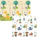 Covoras pentru Copii, Embo, cu 2 Fete, Model ZOO/Ursulet, din XPE+PE, Impermeabil, Antiderapant, Protectie Termica, +3 Luni, Pliabil, 180 x 200 x 1.5 cm, Multicolor