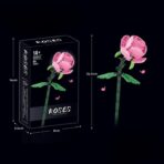 Set de Constructie Trandafir, Embo, 25x8x4cm, Floare Ornamentala, 14 Ani, 69 de Piese, Roz - imagine 2