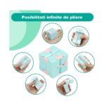 Cub antistres, Fidget Toy, Infinity Magic Cube, Albastru/Roz, 4x4x4 cm - imagine 3
