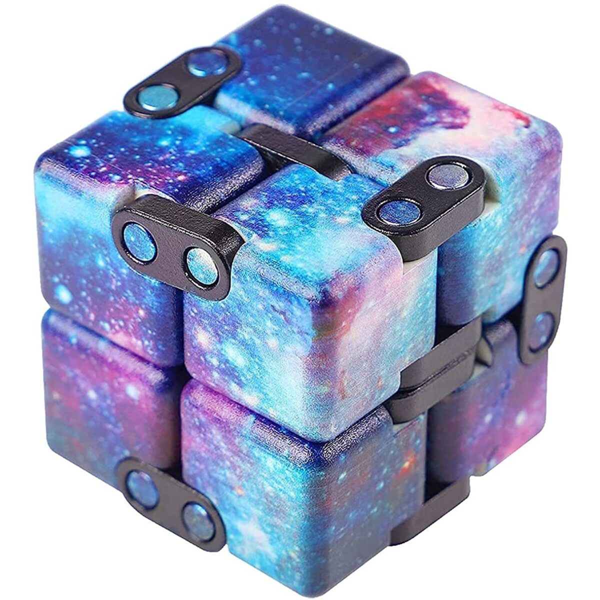 Cub antistres, Fidget Toy, Infinity Magic Cube, Galaxy, 4x4x4 cm - imagine 3