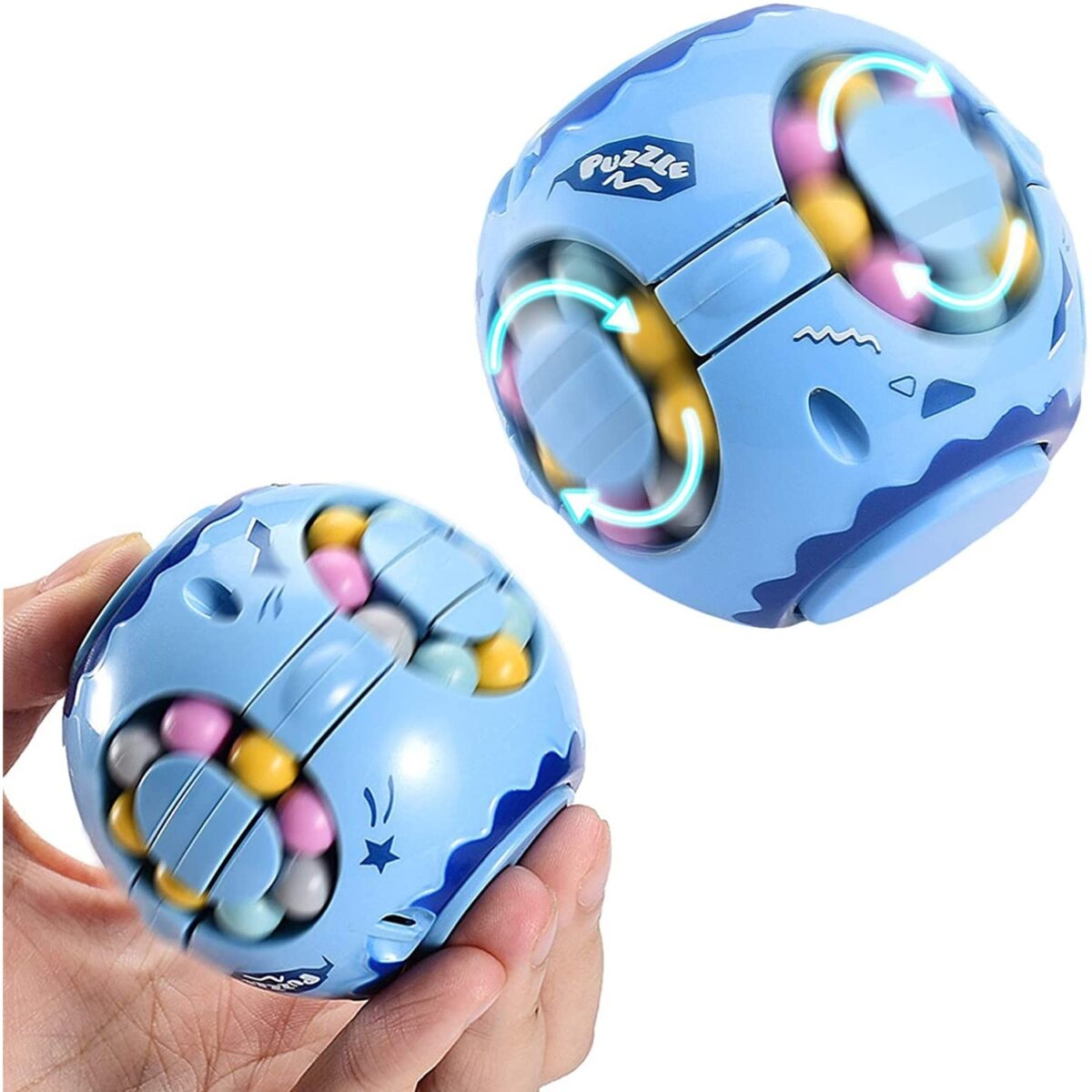 Cub magic interactiv, Magic Bean, jucarie antistres potrivit pentru copii si adulti, Sfera, Albastru - imagine 5