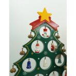Decoratiune Craciun, Brad, Verde, 15 cavitati cu ornamente, 25.5 cm x 33 cm, Lemn, Embo - imagine 2