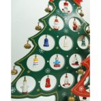 Decoratiune Craciun, Brad, Verde, 15 cavitati cu ornamente, 25.5 cm x 33 cm, Lemn, Embo - imagine 3