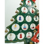 Decoratiune Craciun, Brad, Verde, 15 cavitati cu ornamente, 25.5 cm x 33 cm, Lemn, Embo - imagine 8