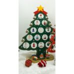 Decoratiune Craciun, Brad, Verde, 15 cavitati cu ornamente, 25.5 cm x 33 cm, Lemn, Embo - imagine 10