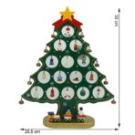 Decoratiune Craciun, Brad, Verde, 15 cavitati cu ornamente, 25.5 cm x 33 cm, Lemn, Embo - imagine 11