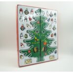 Decoratiune Craciun, Brad, Verde/Alb, 15 cavitati cu ornamente, 25.5 cm x 33 cm, Lemn, Embo - imagine 2