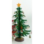 Decoratiune Craciun, Brad, Verde/Alb, 15 cavitati cu ornamente, 25.5 cm x 33 cm, Lemn, Embo - imagine 5