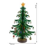 Decoratiune Craciun, Brad, Verde/Alb, 15 cavitati cu ornamente, 25.5 cm x 33 cm, Lemn, Embo - imagine 11