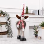 Figurina de Craciun, Embo, Ren 3D, din Panza si Polistiren, 70 cm Inaltime, Multicolor - imagine 3