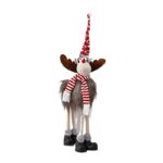 Figurina de Craciun, Embo, Ren 3D, din Panza si Polistiren, 70 cm Inaltime, Multicolor