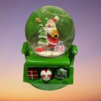 Decoratiune de Craciun din sticla, model 5, Glob muzical de zapada cu lumini, Embo - imagine 3