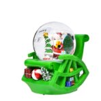 Decoratiune de Craciun din sticla, model 5, Glob muzical de zapada cu lumini, Embo - imagine 4