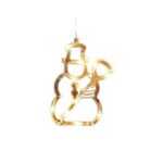Decoratiune de Craciun Luminoasa in forma de Om de zapada 19x18 cm, cu Ventuza, Alb Cald, Embo
