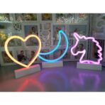 Decoratiune Luminoasa cu Baterii Semiluna 25 cm Albastru - imagine 2