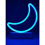 Decoratiune Luminoasa cu Baterii Semiluna 25 cm Albastru - imagine 3