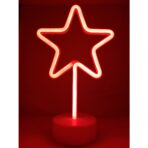 Decoratiune Luminoasa cu Baterii Stea Rosu - imagine 2