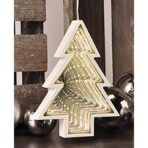 Decoratiune Luminoasa cu Baterii/USB Model Brad 20 cm Alb Cald - imagine 2