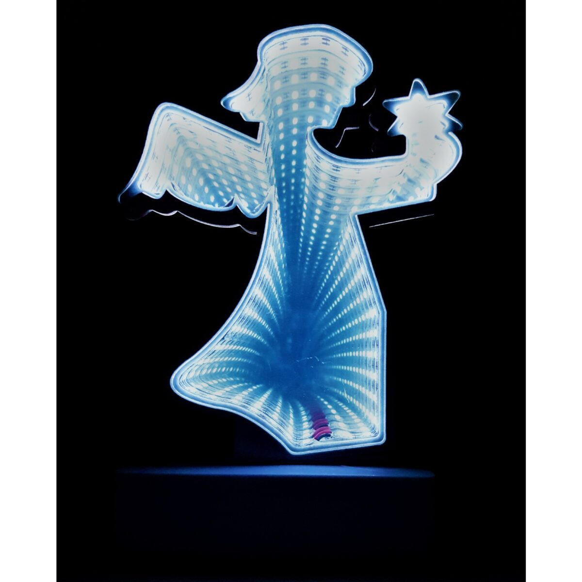 Decoratiune Luminoasa cu Baterii/USB Model Ingeras 20 cm Alb Rece - imagine 2