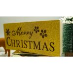 Decoratiune luminoasa, Embo, Marry Christmas, galben, lungime: 19 cm, latime: 9 cm, inaltime: 4 cm, lemn, interior/exterior - imagine 4