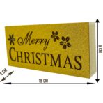 Decoratiune luminoasa, Embo, Marry Christmas, galben, lungime: 19 cm, latime: 9 cm, inaltime: 4 cm, lemn, interior/exterior - imagine 7