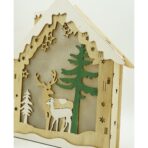 Decoratiune luminoasa, model de  Casa cu Reni, maro, lungime: 18 cm, latime: 5 cm, inaltime: 21 cm, lemn, interior/exterior - imagine 5