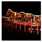 Decoratiune luminoasa pentru Craciun, Acadele, pentru exterior, incarcare solara, 28 cm - imagine 2