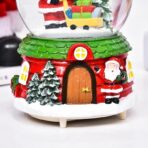 Decoratiune muzicala glob cu zapada, cu lumini si muzica, Mos Craciun, 12.5 cm, multicolor - imagine 4