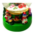 Decoratiune muzicala glob cu zapada, cu lumini si muzica, Mos Craciun, 15.5 cm, multicolor - imagine 3