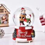Decoratiune glob cu zapada Embo, Baiat si om de zapada, diametru 4.5 cm, multicolor - imagine 4