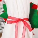Decoratiune pentru perdea/draperie cu tematica de Craciun Embo, model floare Craciunita, material texit si poliester, 31 cm, cu snur, rosu - imagine 2