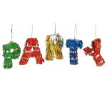 Pinata Mini PARTY, Embo, Accesoriu pentru Petrecere Set 5 Bucati din Hartie Creponata si Carton, Pinata pentru Petreceri, 61 x 43 x 8 cm, Multicolor