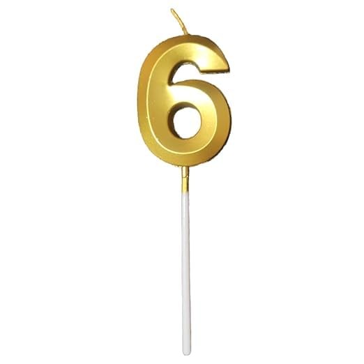 diamond-number-candle-5cm-3-4cm-gold-number-6-68f935b783c7d Lumanare Cifra 6, Embo, Model Diamond, 5 x 3.4 cm, Auriu - imagine 1