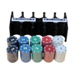 Set de Poker Complex cu 200 de jetoane Embo, Include 2 seturi de carti, Texas Hold`em set, portabil, cutie depozitare - imagine 9