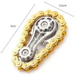 Jucarie Fidget Spinner Premium Anti Stres, Embo, Giroscop din Aliaj, Jucarie din Metal de decompresie, forma Lant de Angrenaj de Bicicleta, 6 x 3.5 cm, Auriu - imagine 2